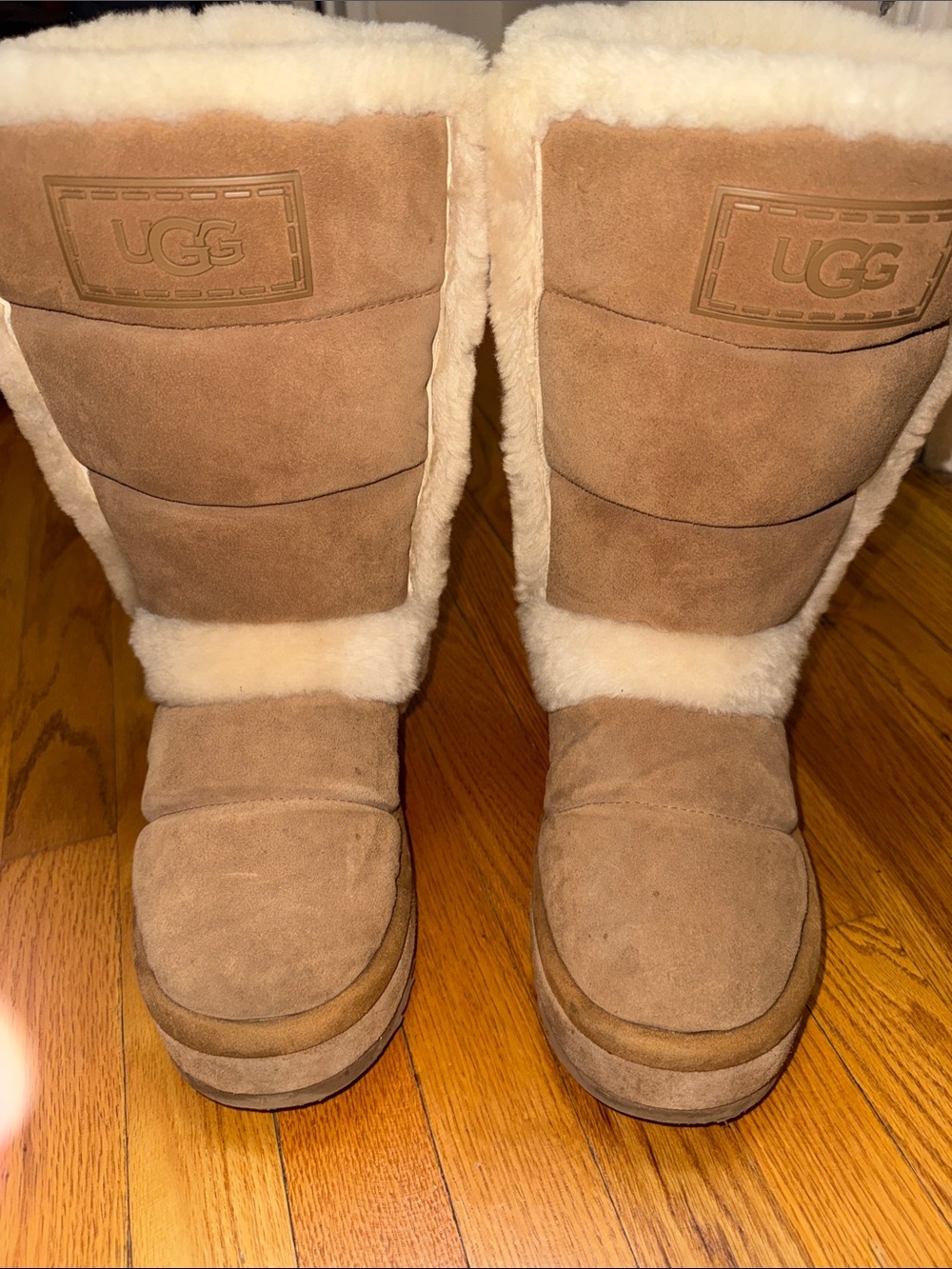 UGG Women's limited edition Chillapeak Tall Shearling Suede Boots - Chestnut